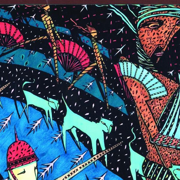 “Moving People are Moving Targets,” is a painting by UGA grad Janie Geisler and one of 20 works in “Reimagine: Contemporary Georgia Artists,” to be presented April 20 to May 29 at the Steffen Thomas Museum of Art in rural Buckhead. CONTRIBUTED