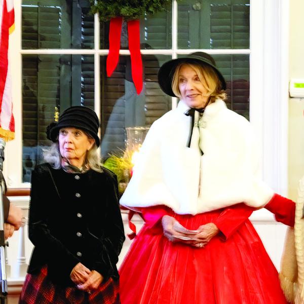 Londoners Verley Dotson, Joan Stevens, and Gail Kavanaugh perform in “Christmas, Bah Humbug No More!” last Wednesday at First Presbyterian Church in Greensboro. LEIGH LOFGREN/Staff