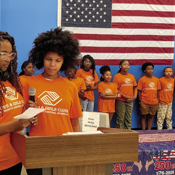 Pete Nance Boys & Girls Club members participate in celebrating the 250th anniversary of the Declaration of Independence. CONTRIBUTED