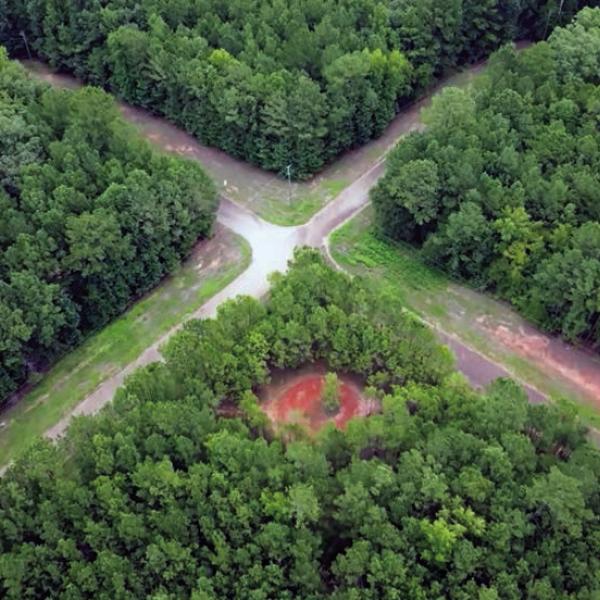 An aerial view of the crossroads for Habitat for Humanity of Putnam’s new Carter Crossing development emphasizes the rural nature of the site. CONTRIBUTED