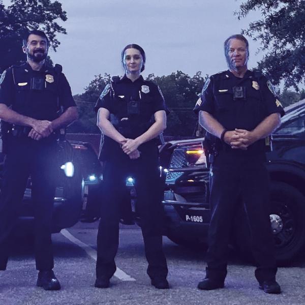 Sgt. Stacey Eaton (left) will coordinate the city’s new traffic safety initiative along with the rest of the city police department including Officer Darby Dulaney and Sgt. Travis Stubbs. CONTRIBUTED