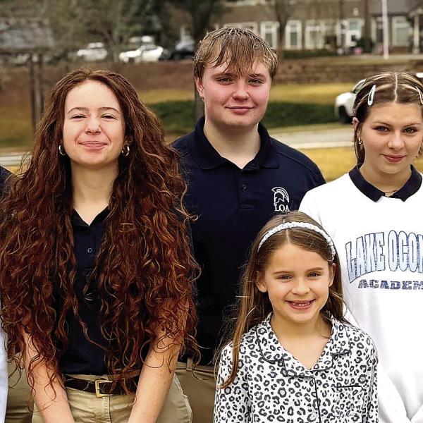 In no particular order, Lake Oconee Academy students Jemma Easley, Isabella Broughton, James Poucher, Hallie Wilcher, Sima Bahr, Noah Angle, Ethan Ralston, Alley McCullough, and Emilia Viscarra were each first-place district winners in the 2026 Young Georgia Authors (YGA) Writing Competition and advanced to regional competition. CONTRIBUTED