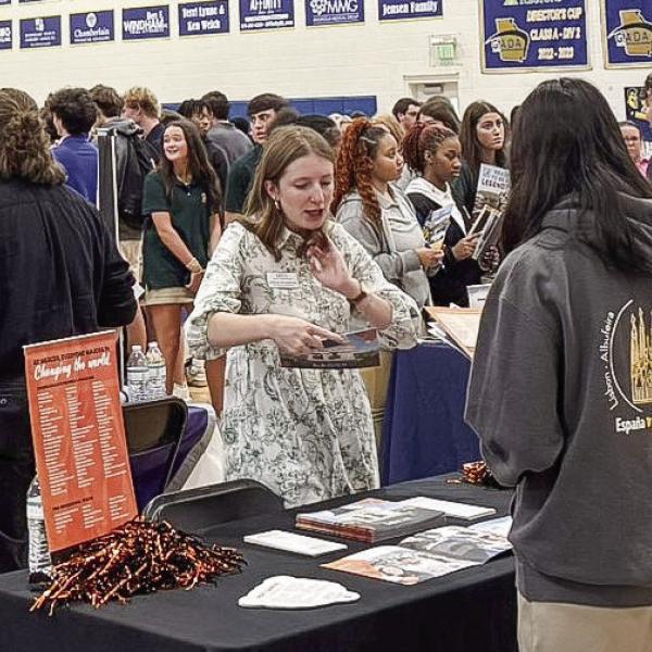 Over 42 colleges and two branches of the U.S. military lined the campus’ Titan Center, giving high school students a unique opportunity to explore their futures, ask questions, and connect with representatives. CONTRIBUTED