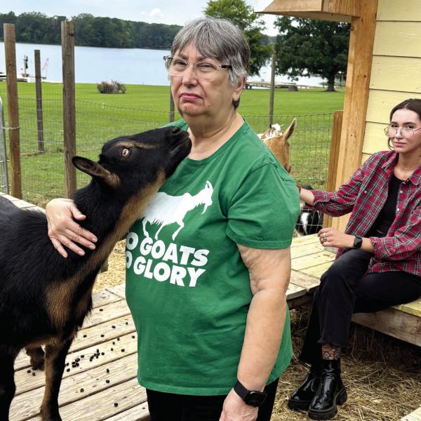 Bobby and Bianca Pate are hoping concessions with the county will allow for their goats to remain at their Lake Oconee home. (MAUREEN STRATTON/Staff)