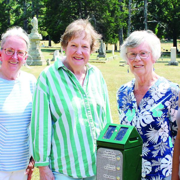 Madison Cemetery Stewardship Commission member (l-r), Melissa Piche, Martha Harrell, Nancy Greene, Deneice Rice and Amy Carter announced the arrival of new audio boxes at Madison cemeteries. CONTRIBUTED