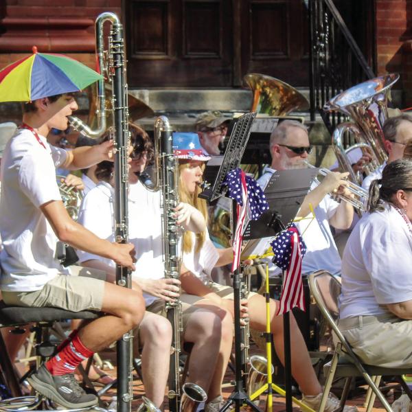 The Classic City band performs on the lawn of the Madison-Morgan Cultural Center. (SKYLA MORRIS/Staff)