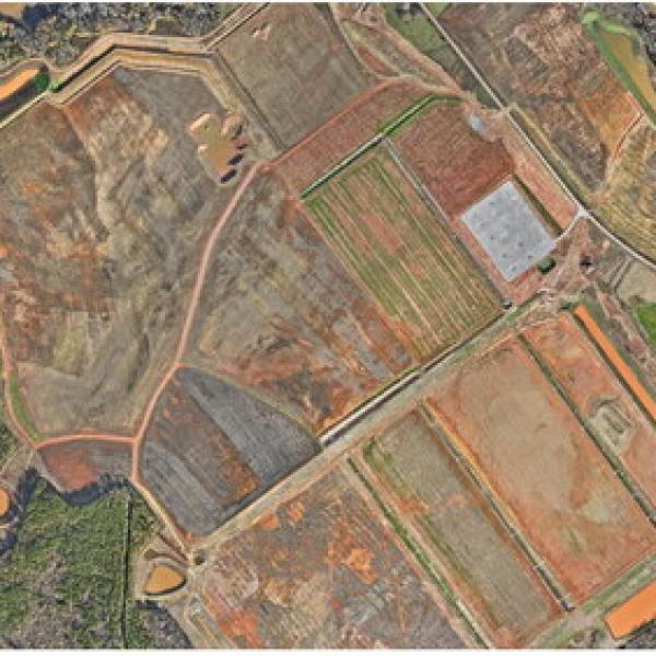 An aerial view of the land to be used for Rivian’s production facility in Georgia. From DOE report