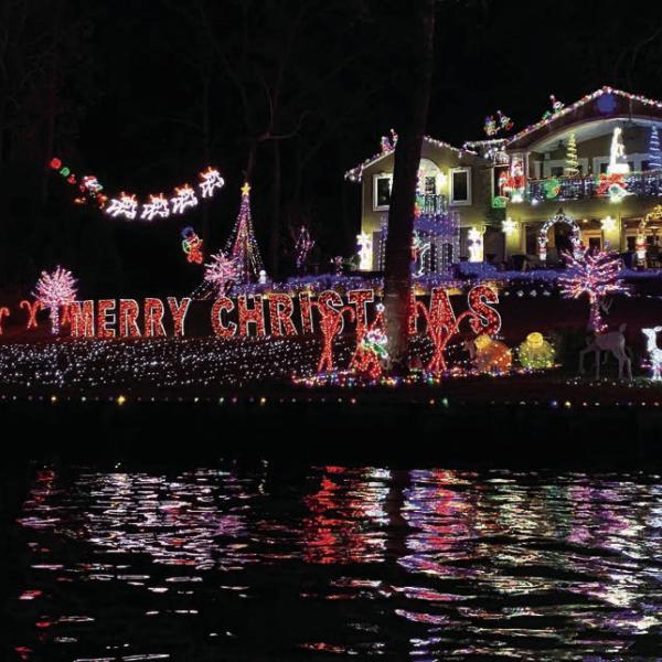 Just one of several houses on Christmas Cove decorated with lights. BAILEY MCCULLY/Staff