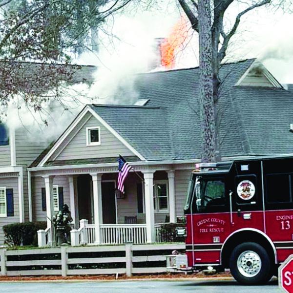 Firefighters were able to get the Reynolds Landing fire under control before the whole house was involved. CONTRIBUTED