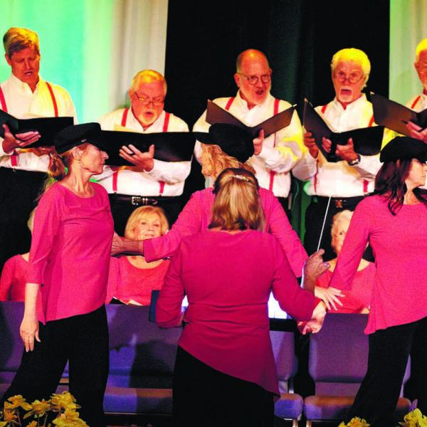 The Lake Country Chorus performed for the first time at Festival Hall in Greensboro.