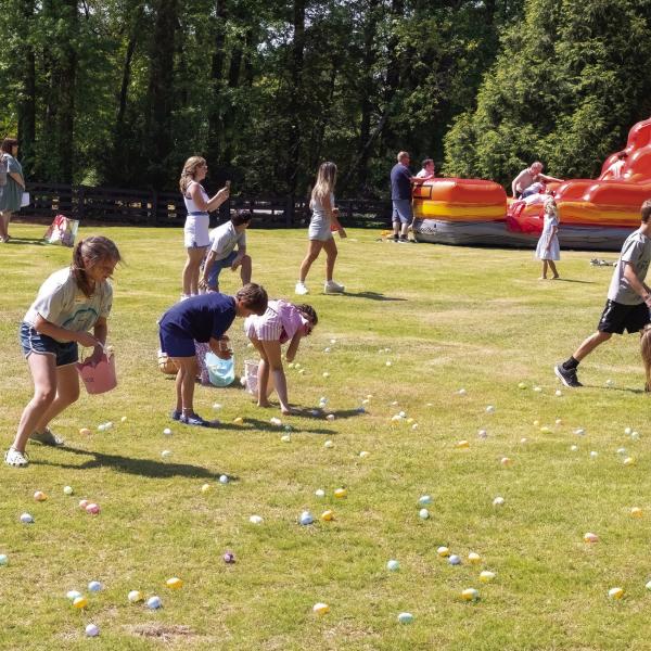 Easter Bunny comes to Harbor Club. LEIGH LOFGREN/Staff