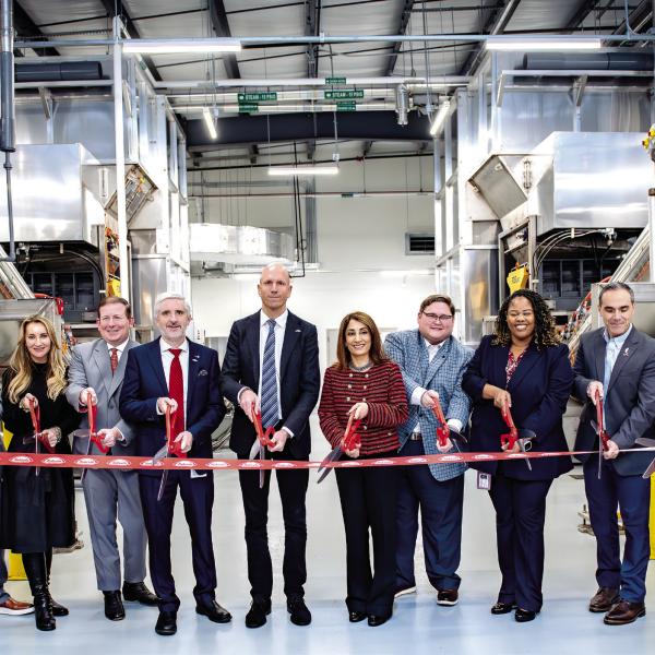 Takeda leaders hold the ribbon cutting for a $10 million biomedical waste processing facility located at the company’s Stanton Springs campus near Covington. CONTRIBUTED