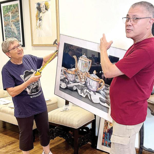 Artwork is prepared for display as part of the GWS Member Exhibition from Sept. 16 to Oct. 26 at Festival Hall in Greensboro. (CONTRIBUTED)
