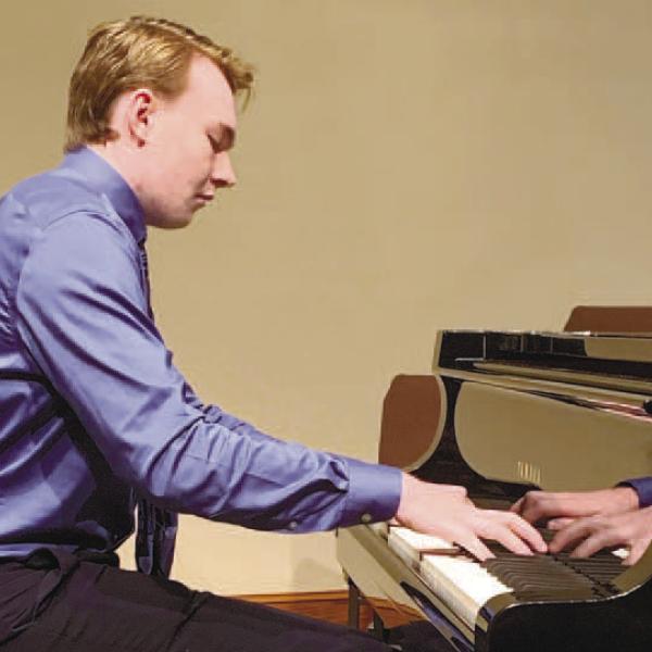 Carter Cadwallader performed at Greensboro’s Festival Hall to help raise funds for a piano purchase. CONTRIBUTED