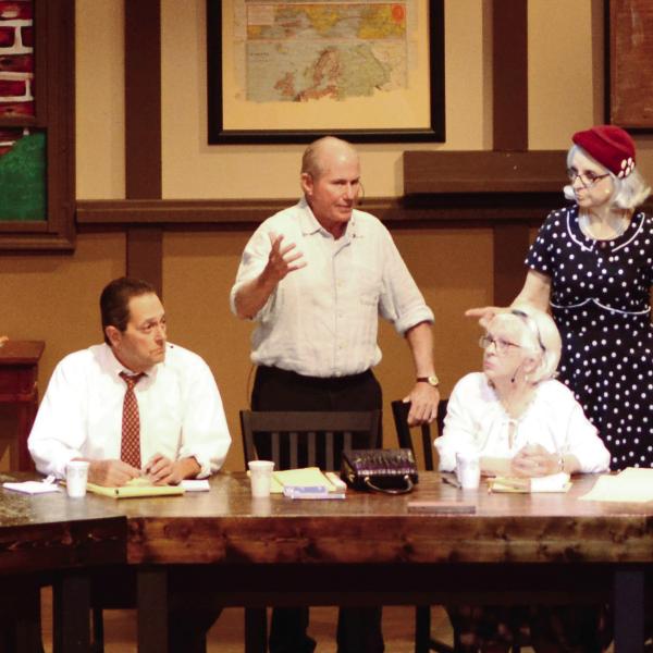 The 12 Angry Jurors (l-r): Phil Armstrong (2), Michelle Saarela (12), Brent Mero (10), Sue Strange (9), Lou Benjamin (8), Bill Dudley (3), Sandy Young (6), Darlene McCumiskey (7), Becky Nipper (5), Dianne Bennett Shinneman (4), Johnny Wagoner (1, Foreman), and Gretter Naranjo (11). IAN TOCHER/Staff