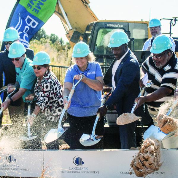 The Baynes Creek ground breaking ceremony included several state and local leaders, who took the shovels alongside representatives of Greene’s Habitat for Humanity, and Georgia Communities. SKYLA MORRIS/Staff