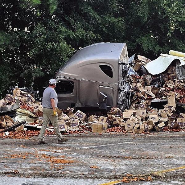 Motorists traveling I-20 toward Atlanta were disrupted Tuesday by a wreck involving two tractor-trailers. CONTRIBUTED