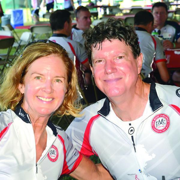 Mark and Nancy Simon are pictured during the Pan-Mass Challenge held in 2022. CONTRIBUTED