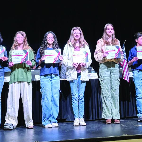 Middle school and high school students selected for the All-State Band and All-State Chorus are recognized. HANNAH BARRON/Staff