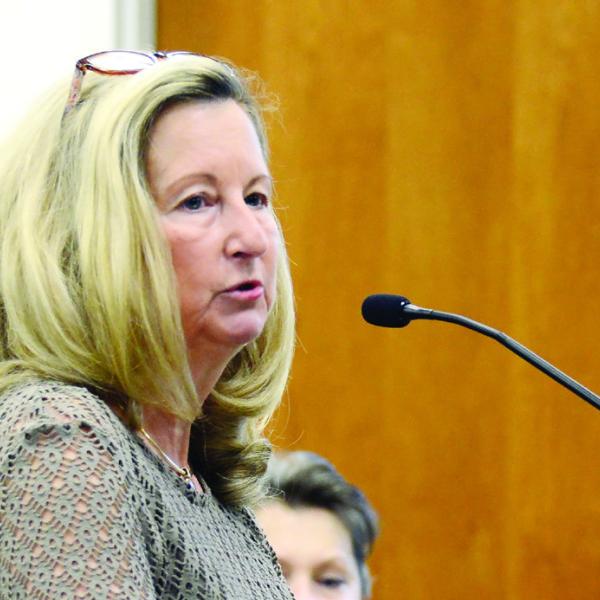 Putnam County resident Lesa Adams made an impassioned plea to the county commission for increased funding to Putnam General Hospital. (IAN TOCHER/Staff)