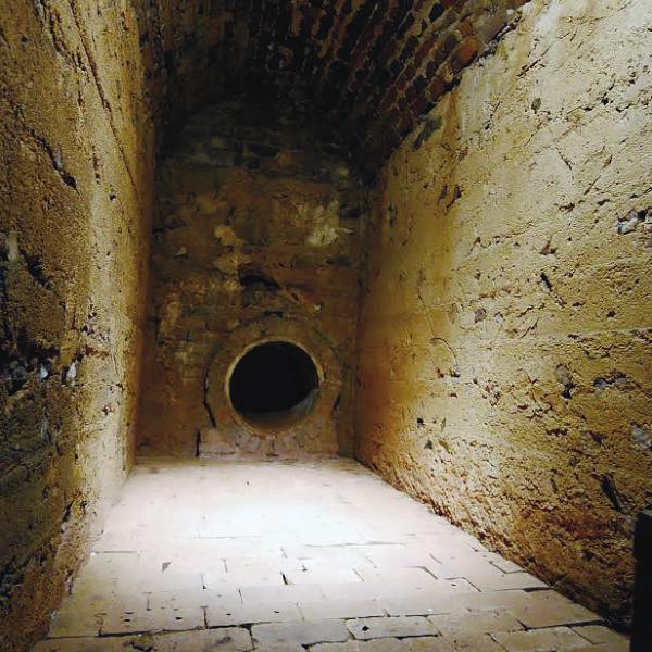 An intricate, curved brick roof caps brick walls surrounding the entrance to a mysterious tunnel beneath the front porch of Diana and Michael Homeier’s historic home in Eatonton.