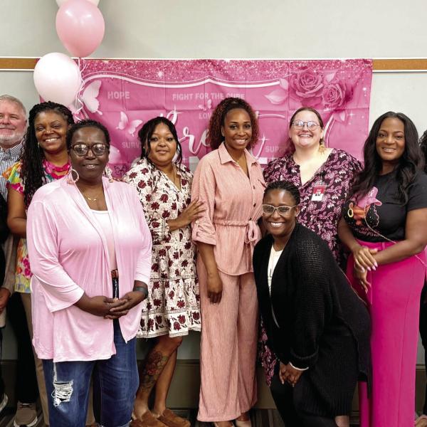 Several Morgan County women (and men) participated in Pink Talk: A Lunch &amp; Learn event held Oct. 16 at the Public Safety Meeting Hall, in Madison. T. MICHAEL STONE/Staff
