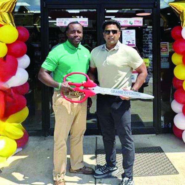 NGC CEO Nabeel Memon (right) stands alongside Greensboro Mayor Corey Williams for the official ExtraMile ribbon cutting. CONTRIBUTED