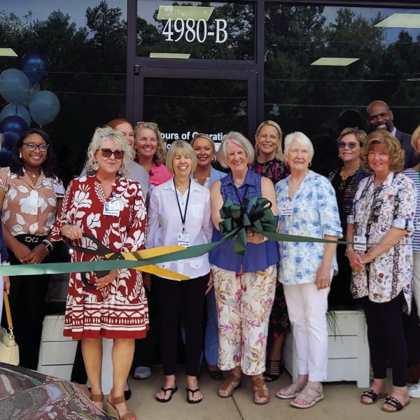 Volunteers, staff, and members of the board of directors of Saint Mary’s Health care system celebrated the opening of the Good Samaritan Hospital’s Upscale Thrift Store Tuesday. The new shop also joined the Chamber of Commerce. SKYLA MORRIS/Staff