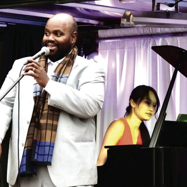 Celebrated tenor Timothy Miller, known as the singing voice of the Atlanta Braves, performs during The Concert Truck’s stop at Lake Oconee Presbyterian Church.