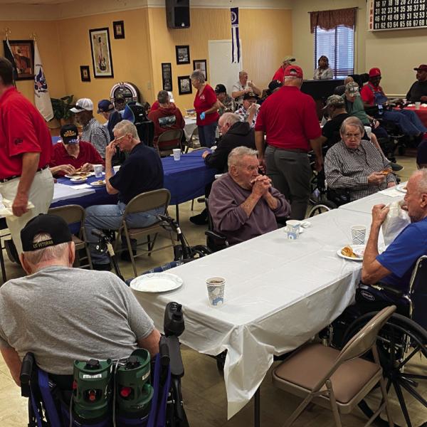 Lake Oconee Elks visited the Georgia War Veterans Home in Milledgeville Aug. 25, where they hosted a social with pizza, ice cream, and cookies for 45 residents, plus staff. Members of Lake Oconee Elks visit the Georgia War Veterans Home monthly to host various events such as cookouts and bingo games, or to provide a catered meal from local restaurants. CONTRIBUTED