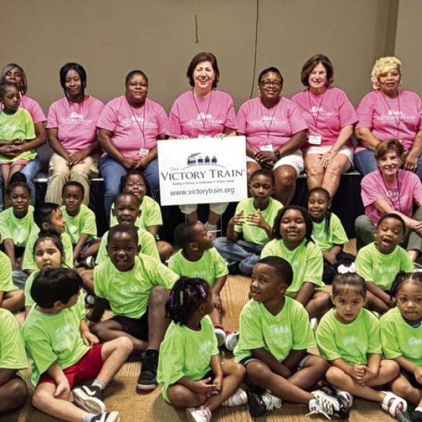 Nearly 70 children attended Victory Train Summer Camp at First Baptist Church of Greensboro. CONTRIBUTED