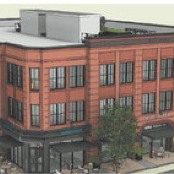 A birds-eye view of Snyder’s third proposal for the scrapped mixed-use development on Hancock Street. CONTRIBUTED