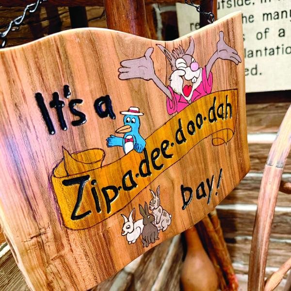 Various outdoor signs are available to add a touch of Uncle Remus-inspired whimsy to local gardens or yards. IAN TOCHER/Staff