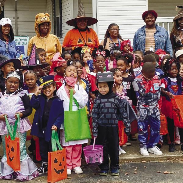 Who doesn’t love four year old kids in costume? Here, Greene County Pre-K students took a group picture with BOE District 4 Representative Dr. Maggie Kjer. MAUREEN STRATTON/Staff