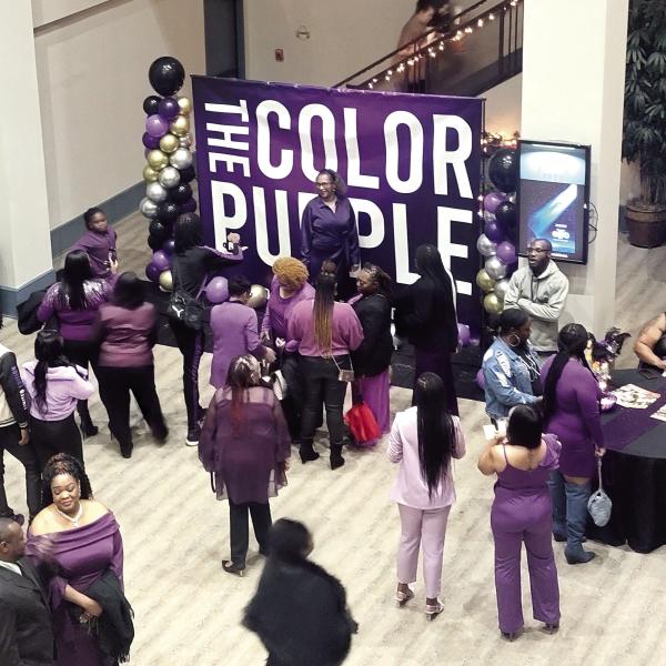Purple was the obvious fashion color of choice for the Dec. 25 premiere of the latest film adaptation of Alice Walker’s “The Color Purple” at Parkside Main 8 in Greensboro. CONTRIBUTED