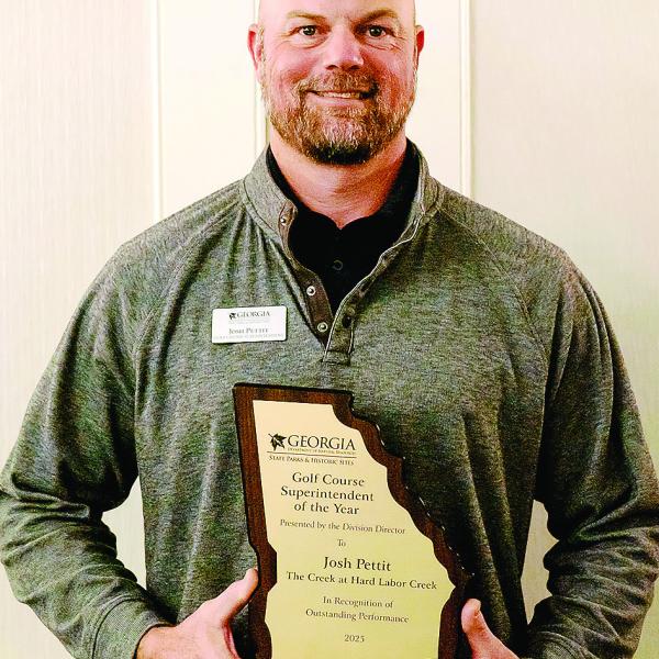 Josh Pettit, golf superintendent for The Creek Golf Course at Rutledge’s Hard Labor Creek State Park. Pettit was named Georgia State Parks’ Golf Superintendent of the Year. CONTRIBUTED