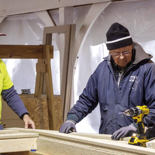 LOPC’s Sheds of Hope team works together throughout six months of the year, to build dry storage sheds for families affected by natural disasters. SKYLA MORRIS/Staff