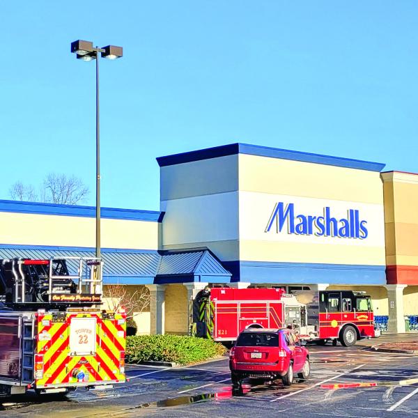 The Madison Fire Department dispatched to Marshalls on Tuesday afternoon for two busted sprinklers outside the unit but quickly smelled gas when they arrived. SKYLA MORRIS/Staff