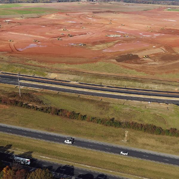 Work on the Rivian EV manufacturing site on the border of Morgan and Walton counties was paused earlier this year while the company focused on its existing Illinois plant. MARK ENGEL/File photo
