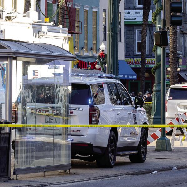 Law enforcement made their presence known on Canal St., which is right outside of the French Quarter, the day after the terrorist attack in New Orleans. KEN WARD/Contributed