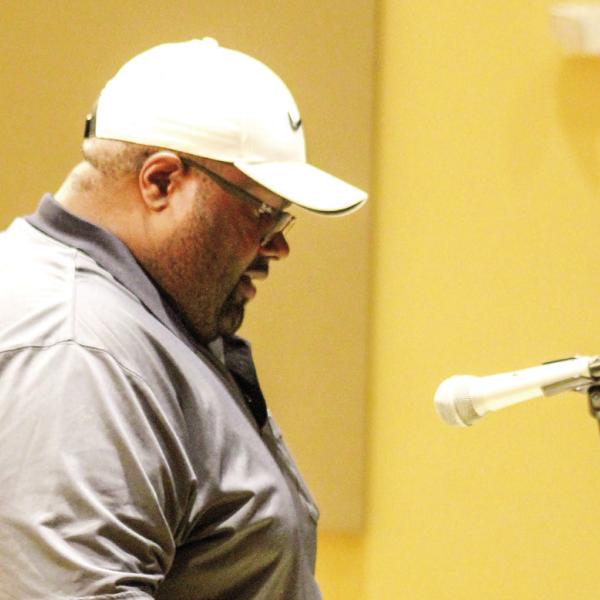 Marcus Cunningham provides updates for the Greensboro Wastewater plant. He discussed multiple projects that are set to take place in the nearby future. SKYLA MORRIS/Staff
