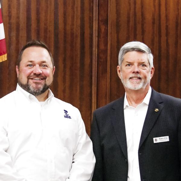 L-R: Former Georgia State Patrol officer and Governor’s Security Detail member Alan Hardwick, Better Business Bureau Vice President Jason Blankenship, E-PCOC President Robbie King, and Dr. John Wheeler of Pathfinders Counseling Service. IAN TOCHER/Staff