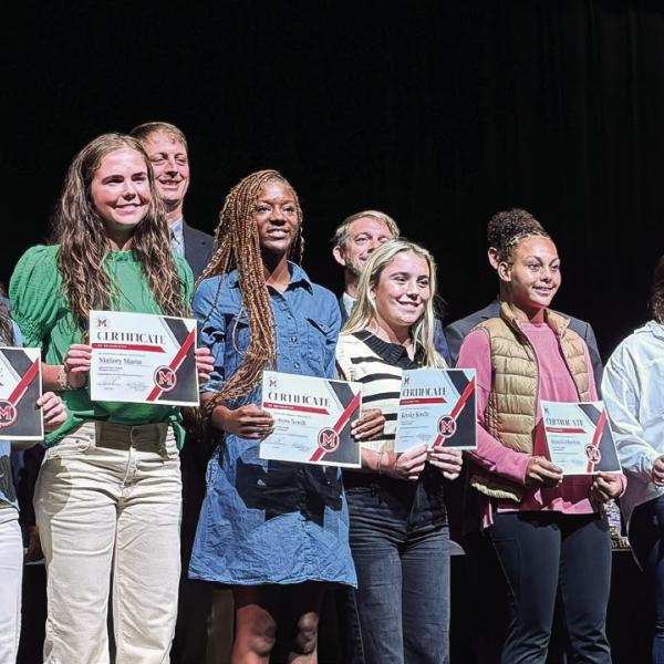 Morgan County High School’s varsity softball team is recognized by the Morgan County Board of Education for winning the AA state championship. HANNAH BARRON/Staff