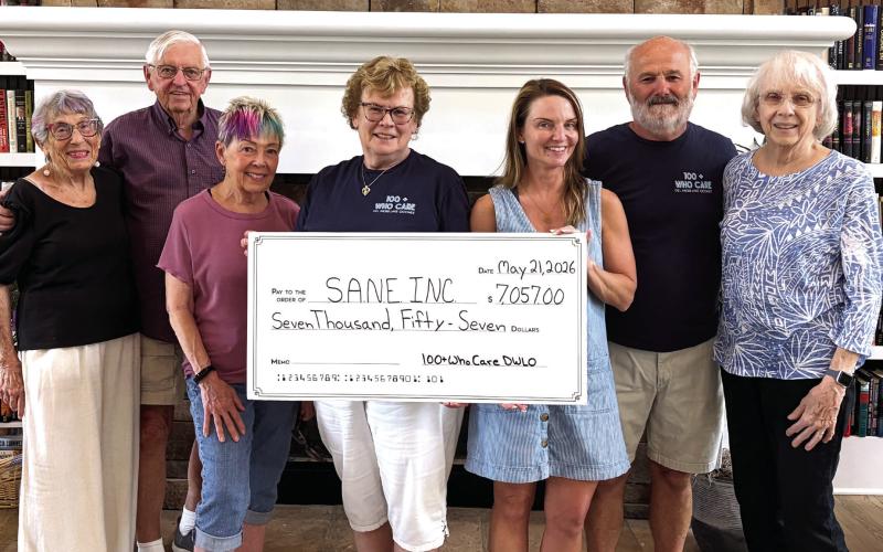 L-R: Janet Sadowsky, Mike Gravgaard, Yvette Richards, Betty Aubin (100+ Who Care DWLO), Michelee Dickens, Executive Director SANE, Norm Aubin, and Fran Gravgaard (100+ Who Care DWLO). CONTRIBUTED