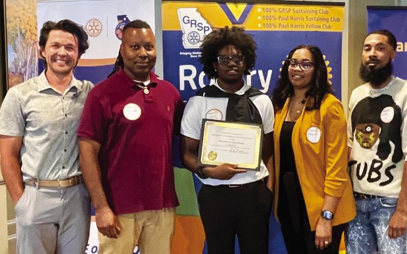 L-R: Dr. Tyler Franks, Dennis Ruff, Greene County SOTM Jailen Ruff, Shanaye Ruff, and Dennis Ruff Jr. CONTRIBUTED
