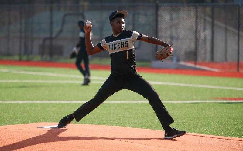 The Tigers have relied on Quincy Robbins on the mound this season to eat innings, providing stability and giving his team a chance to stay competitive deep into games. LANCE McCURLEY/Staff