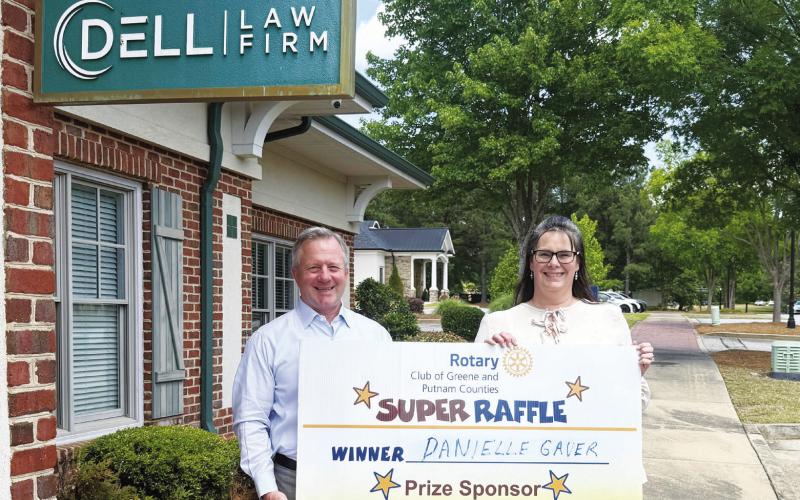 Rotarian and prize sponsor Jay Dell, and prize winner Danielle Gaver. CONTRIBUTED