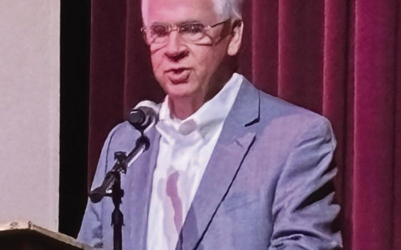 From The Plaza stage, Arch Smith described the rich history of Rock Eagle and its onsite 4-H Center in Putnam County. CONTRIBUTED