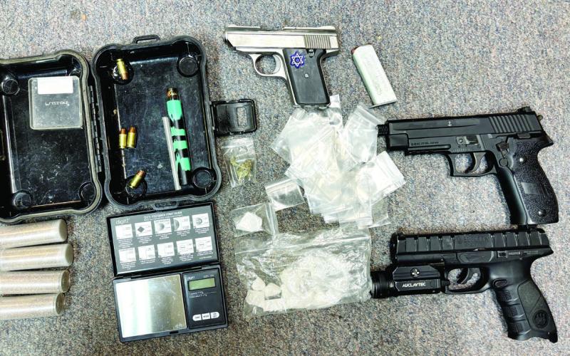 Methamphetamine packaged for distribution, scales, marijuana, two fake handguns, one real handgun and some hollow-point ammunition were seized during a recent traffic stop that led to the arrest of an Eatonton man. CONTRIBUTED/PCSO