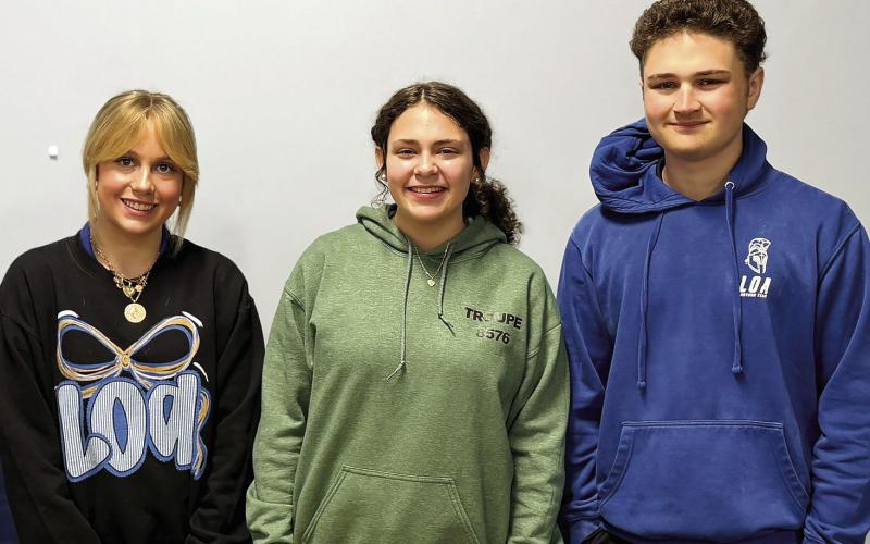 L-R: LOA Students Jillian Gruszynski, Lillian Garcia-Carreras, and Jameson Lackey are three of 1,500 statewide scholars to qualify as semifinalists for this year’s Governor’s Honors Program. CONTRIBUTED